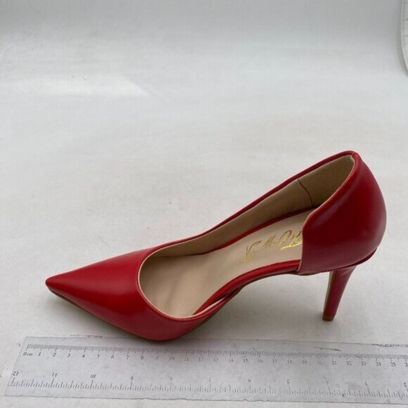 FOWT Red Slip on Classic Pointed Toe Pumps High Heel D'orsays Office Formal Shoe - Picture 2 of 8